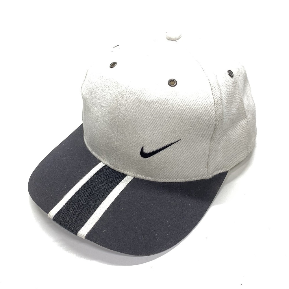 90s NIKE Panda Color VINTAGE 6 Panel White Black Two Tone Monotone Rare
